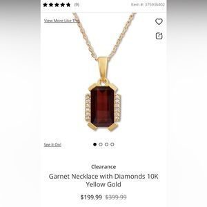 KAY Jewelers 10k Gold Garnet necklace